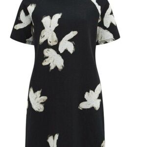 Marc Jacobs Black Mini Dress with White Floral Pattern